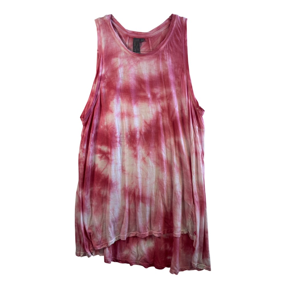 Sweaty Betty Tank Top Tie Dye Bamboo Viscose Pink White Size S High Low‎ Sporty